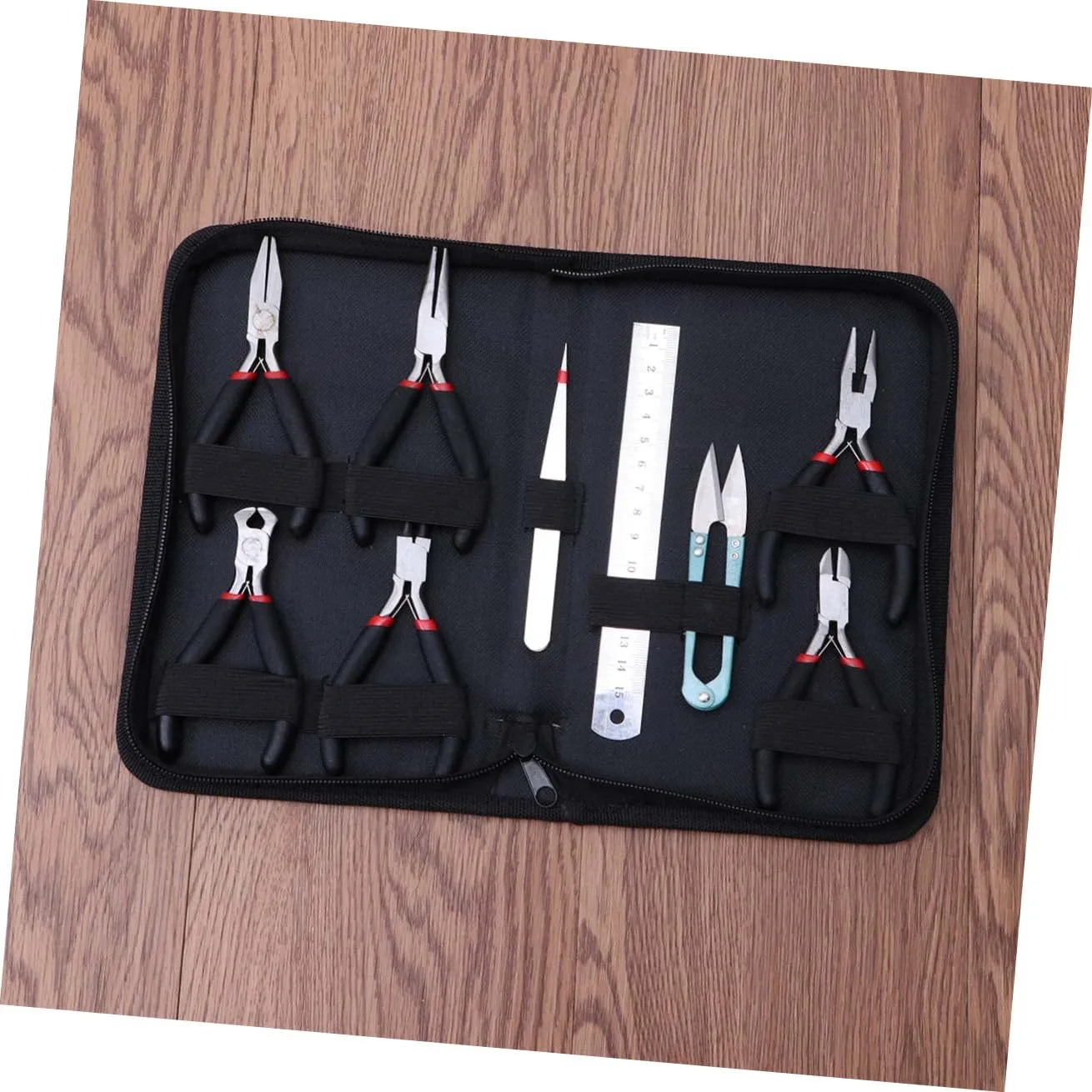 Angoily set mini pinze gioielli 9 pezzi in acciaio con astuccio