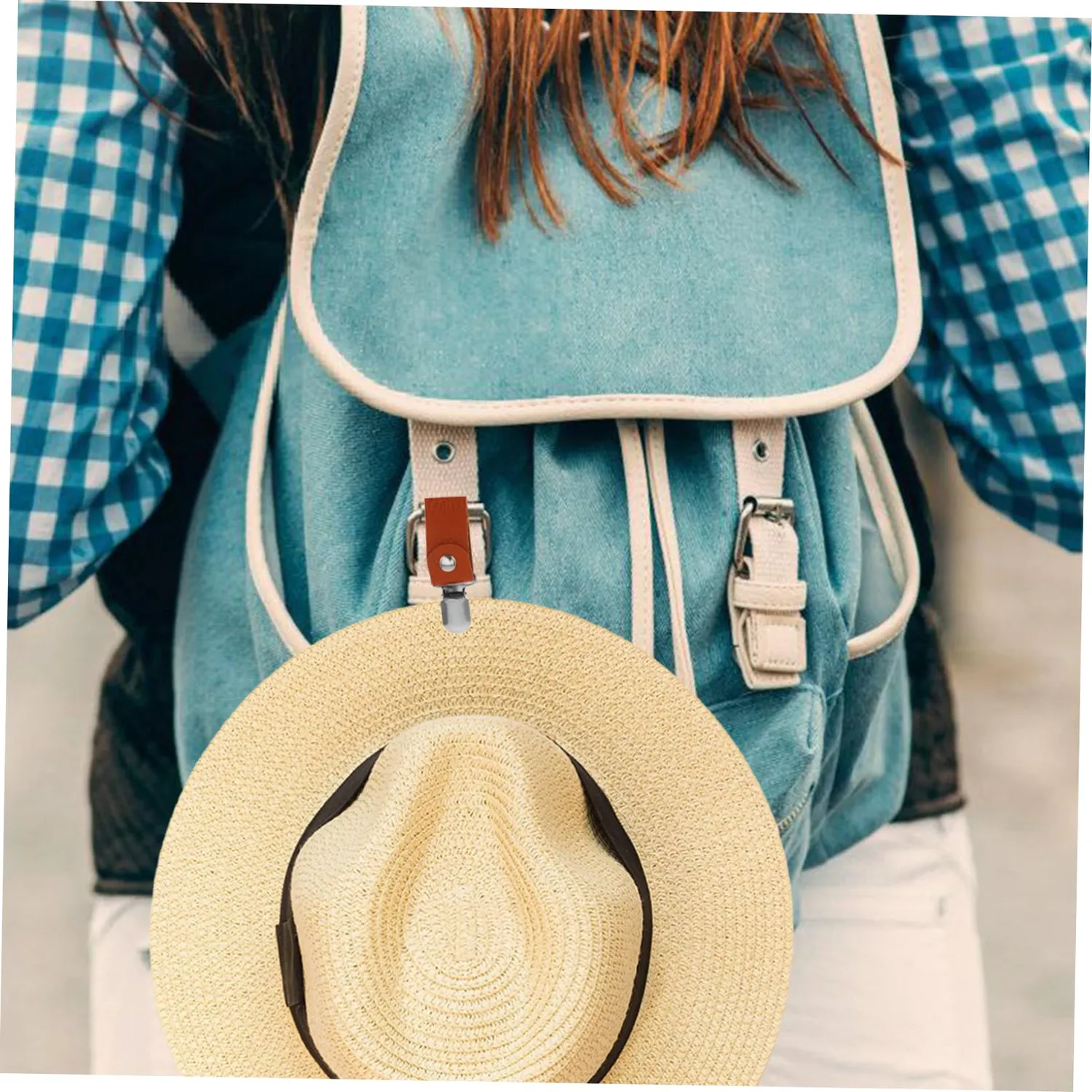 Angoily Clip per Cappello in PU 2 Pezzi Leggera da Viaggio