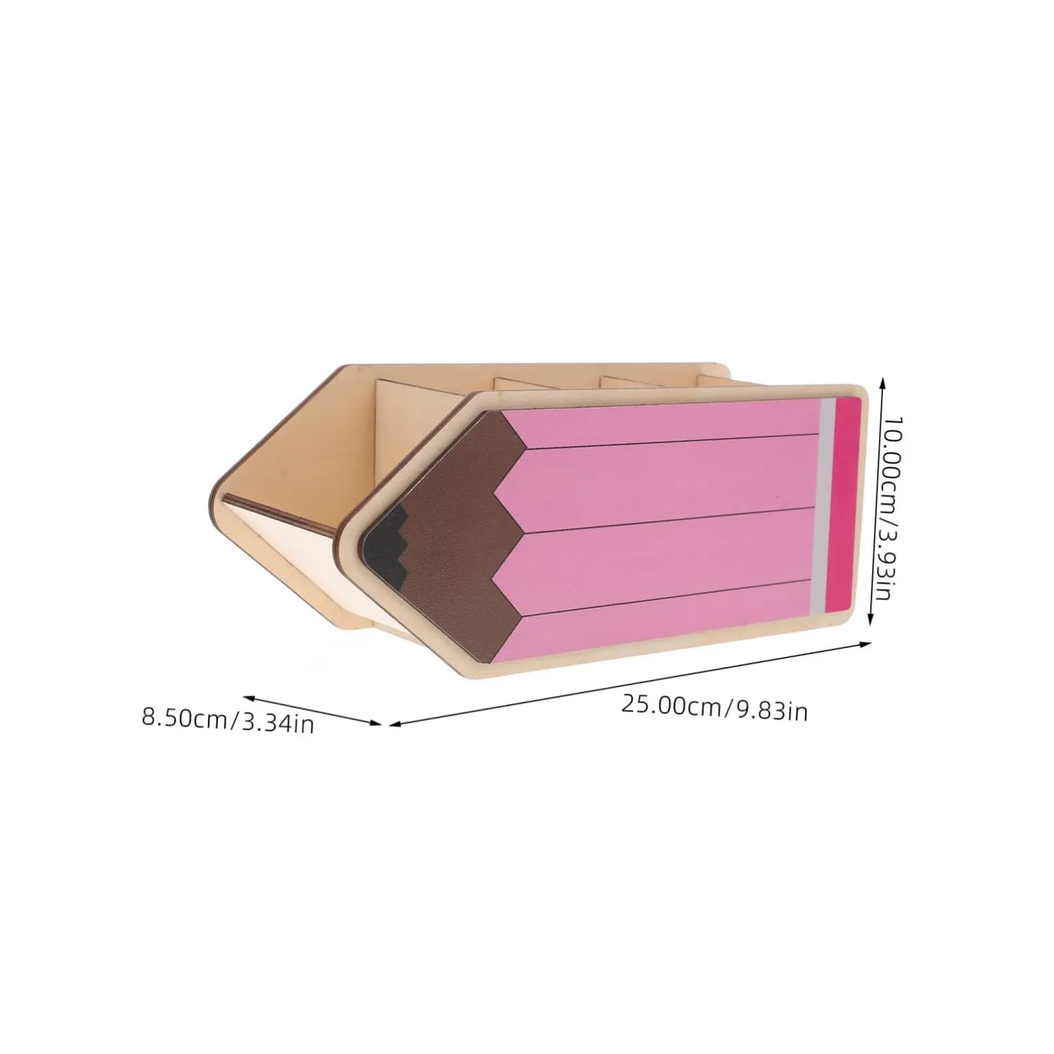 Angoily Portapenne Legno Rosa a Matita per Scrivania