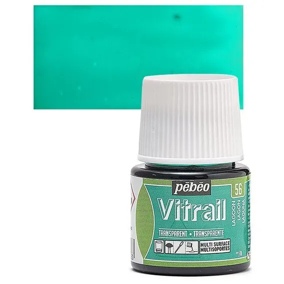 Pebeo Vitrail 56 smalto vetro 45 ml lagoon trasparente
