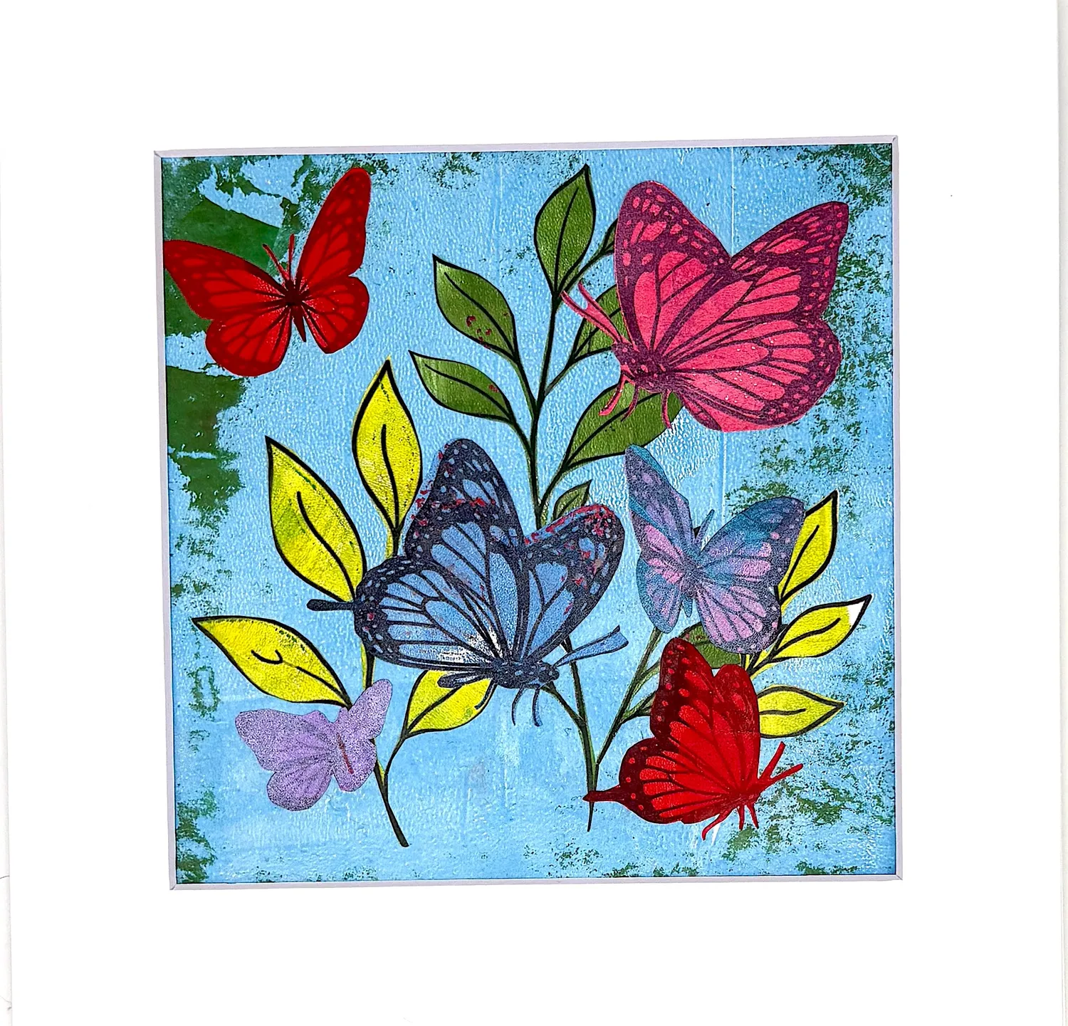 Gelli Arts Wings In Flight set collage farfalle 15x15