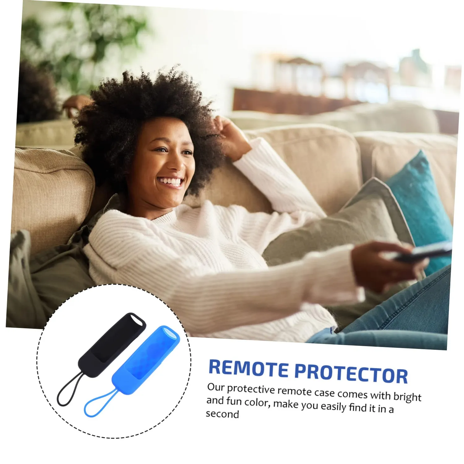 Angoily cover telecomando TV silicone 2 pezzi blu nero