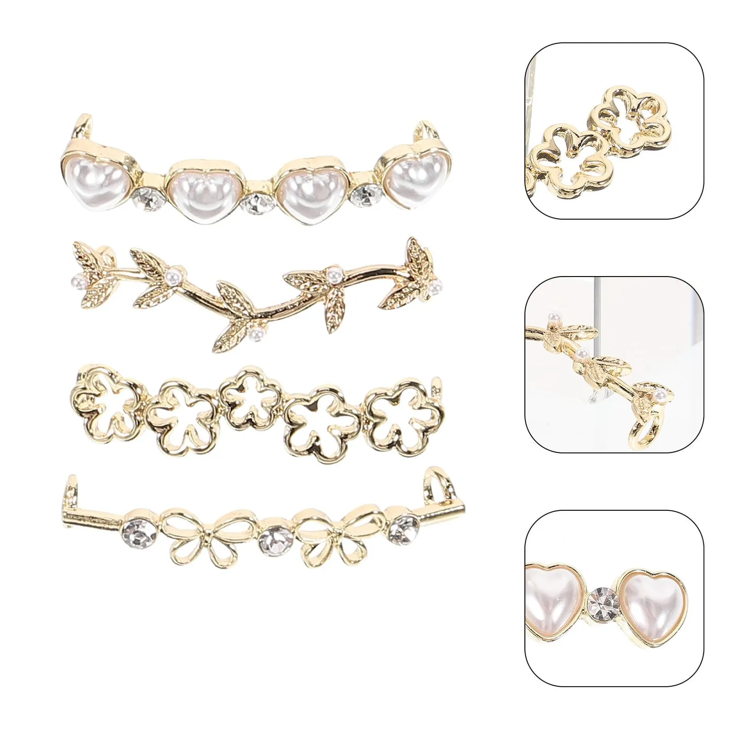 Angoily clip scarpe in lega 4 pezzi assortiti