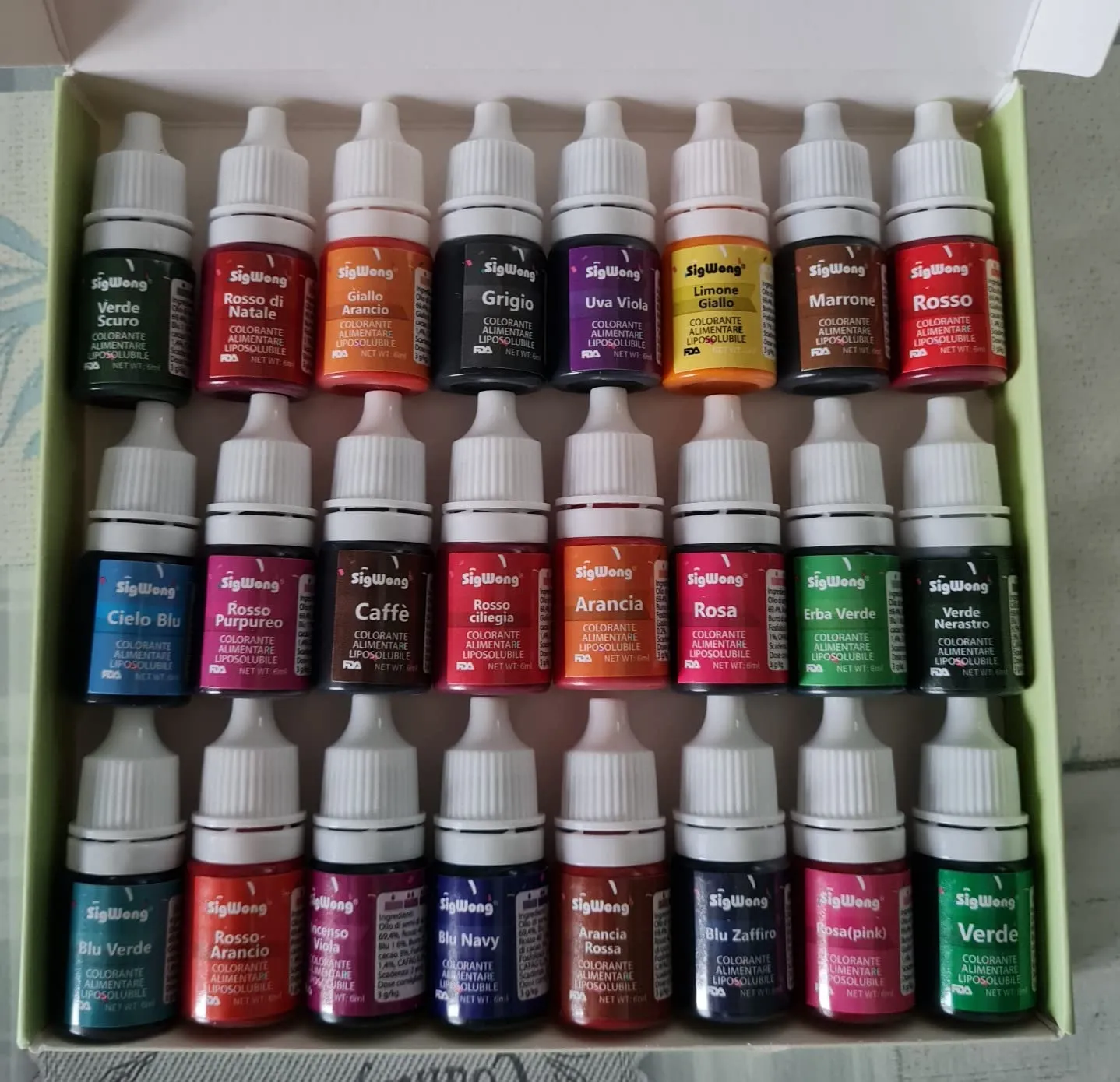 Sigwong Coloranti Alimentari Cioccolato 24pz Liposolubili Olio