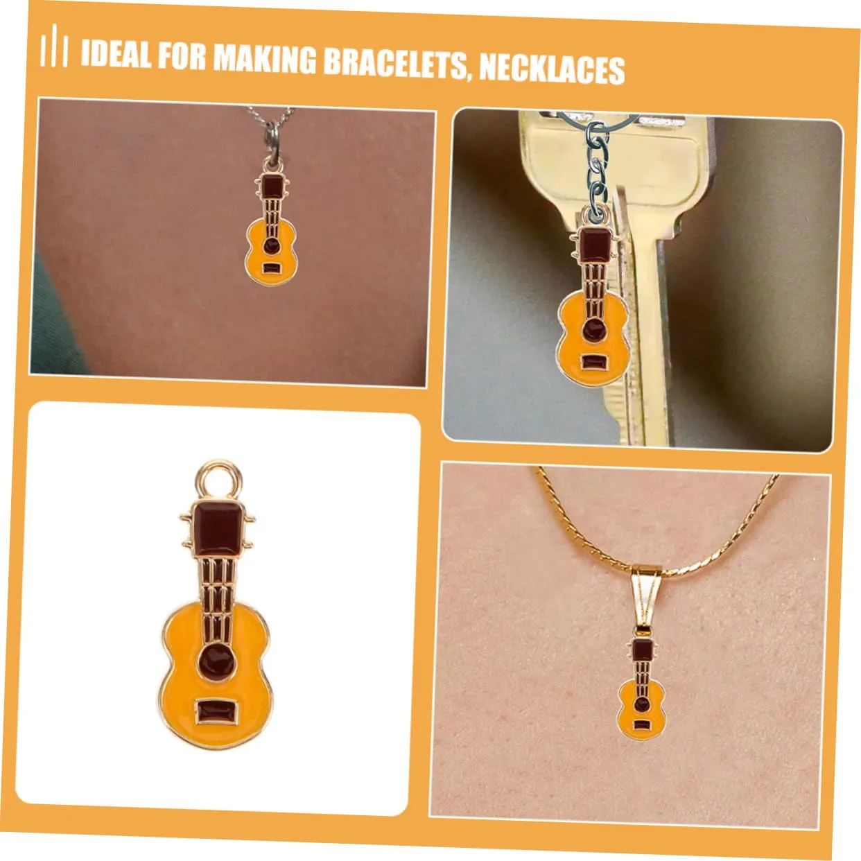 Angoily Chitarra ciondoli smaltati arancia 40 pezzi