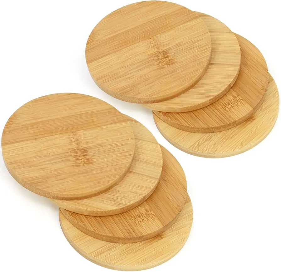 Naturesin Set 4 Sottobicchieri Legno Naturale 11 cm