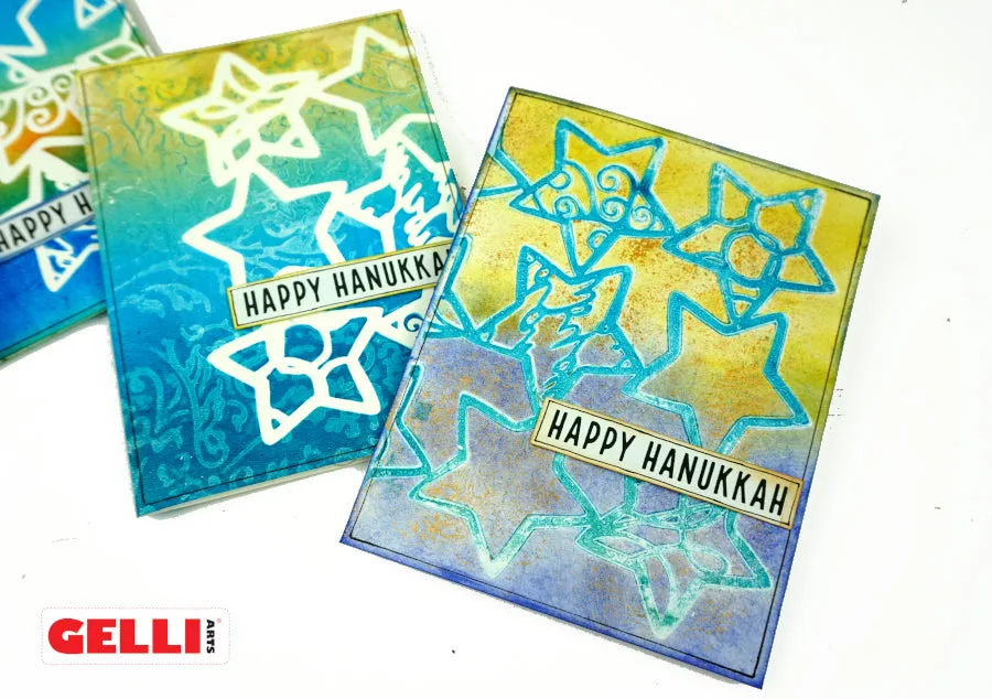Gelli Arts Holiday Stars stencil natalizio 5x7 Giovanna Zara