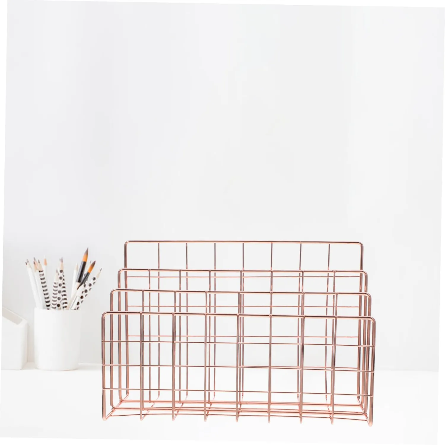 Angoily Portacorrispondenza Ferro Oro Rosa Organizer stabile