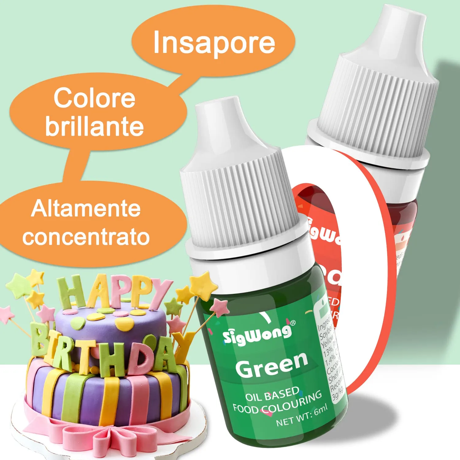 Sigwong Coloranti Alimentari Cioccolato 24pz Liposolubili Olio