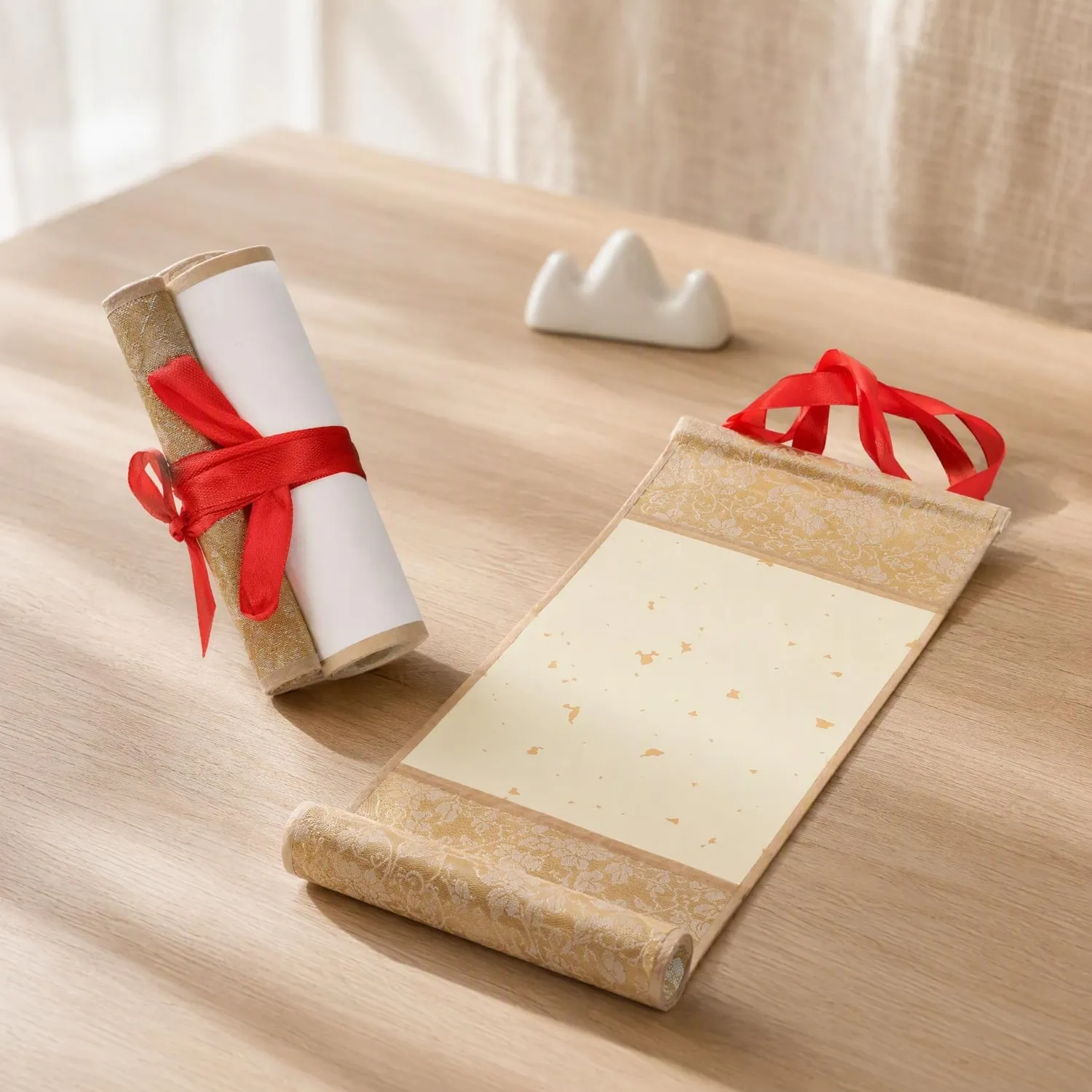 Angoily carta per calligrafia in mini rotoli 2 pezzi bianca