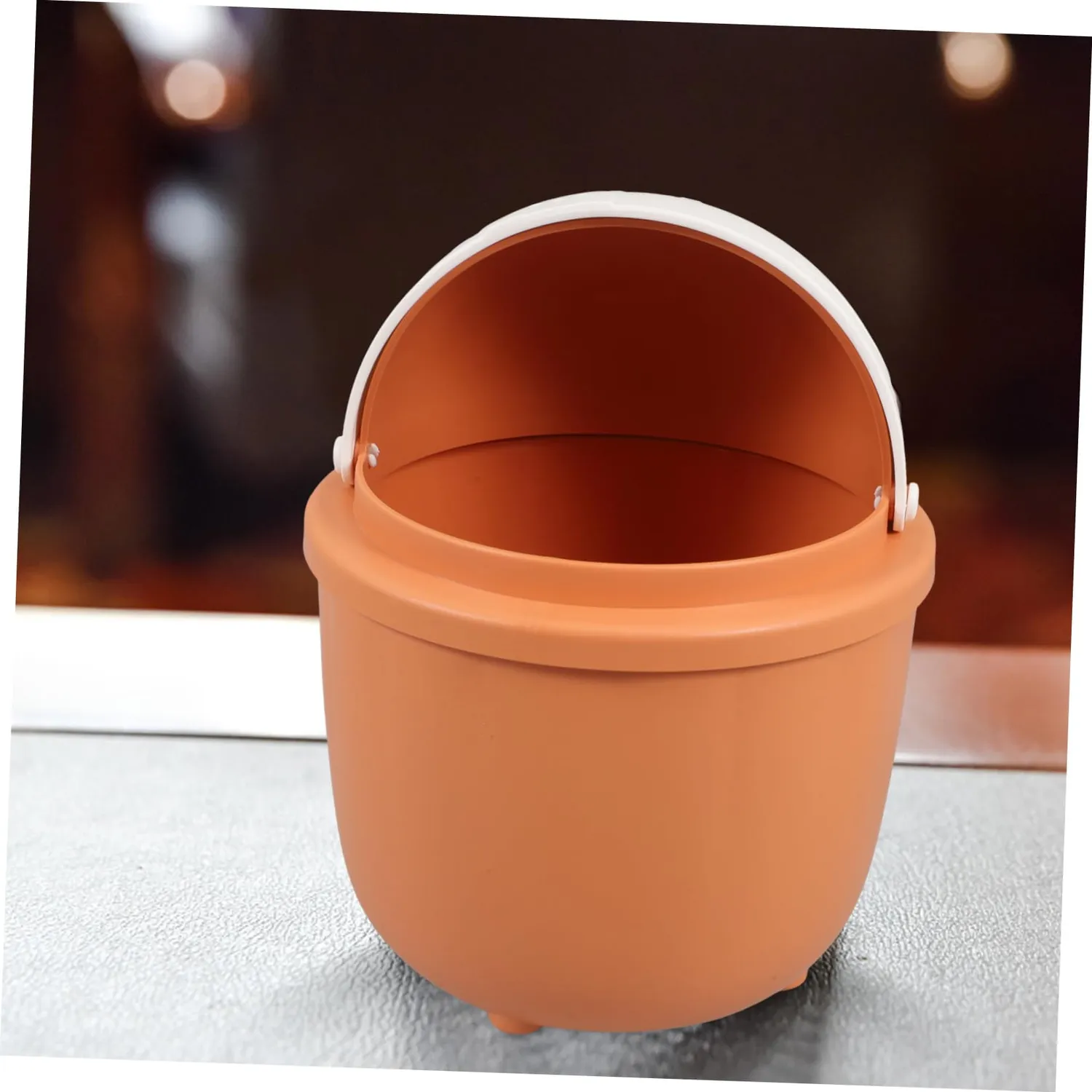 Angoily mini cestino coniglio arancia con coperchio