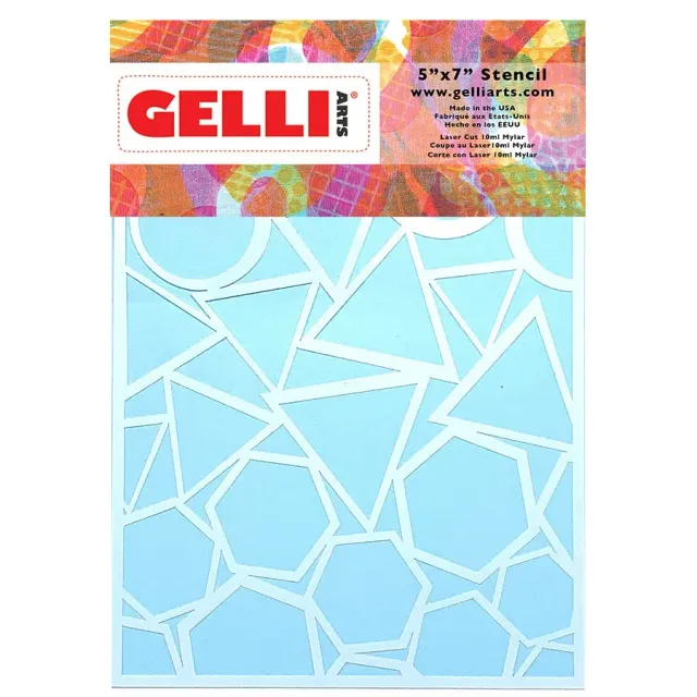 Gelli Arts Geo stencil geometrico Giovanna Zara 13x18 cm