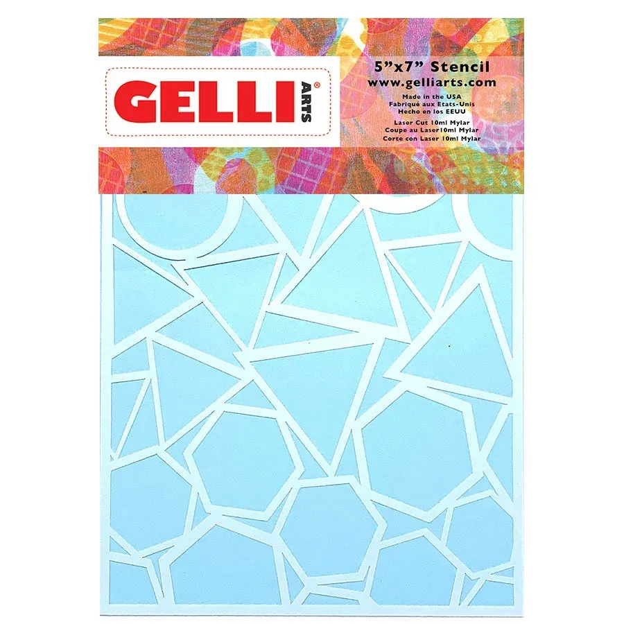 Gelli Arts Geo stencil geometrico Giovanna Zara 13x18 cm