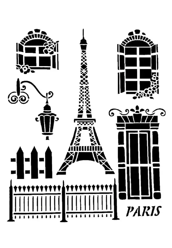 Deco Foam S036 stencil Parigi 30x21 cm