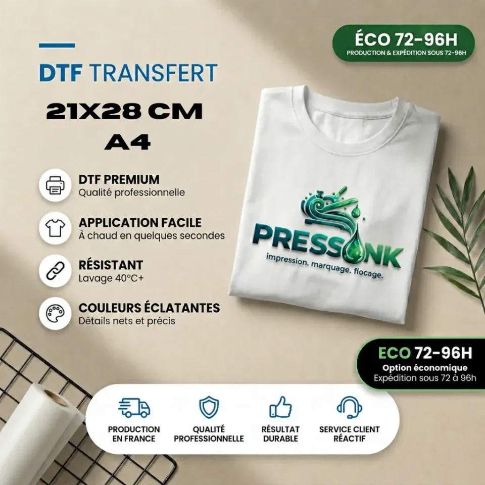Pressink DTF A4 transfer tessile 21x28 cm colorato