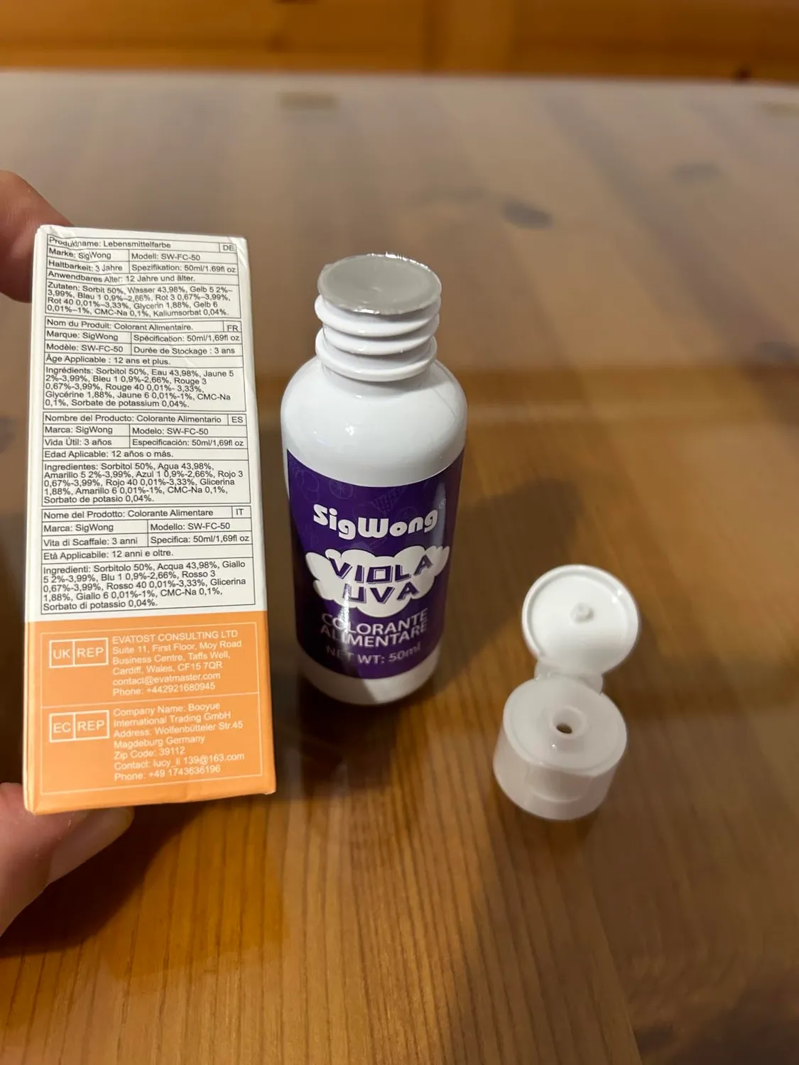 Sigwong colorante alimentare liquido 50 ml uva viola concentrato