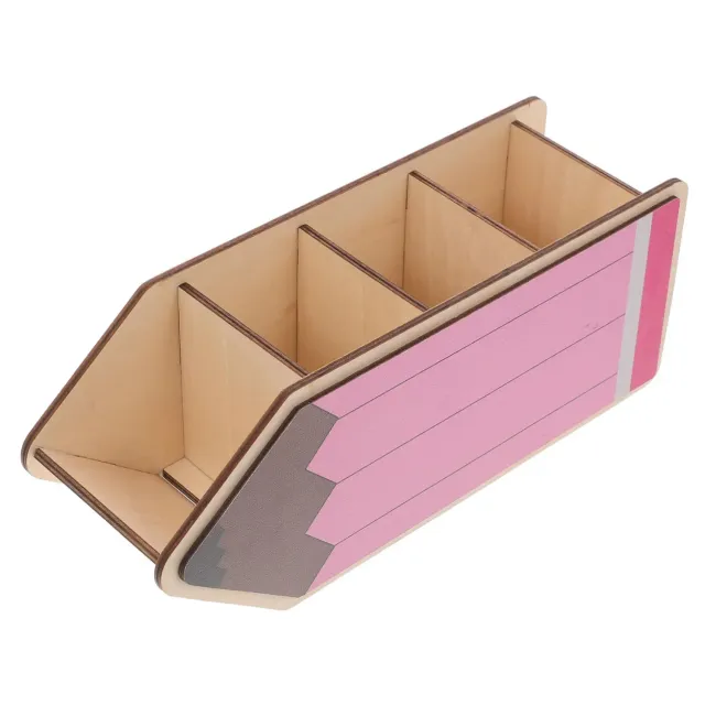 Angoily Portapenne Legno Rosa a Matita per Scrivania