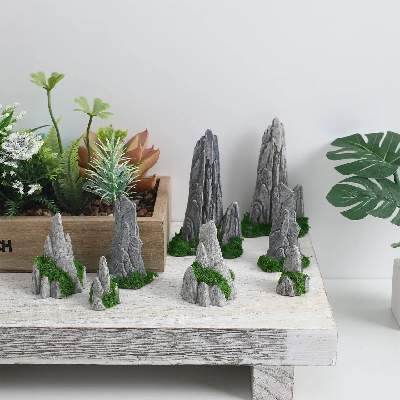 Angoily Roccia miniatura decorativa bonsai in resina