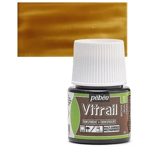 Pebeo Vitrail 11 Smalto Vetro Marrone 45 ml Trasparente