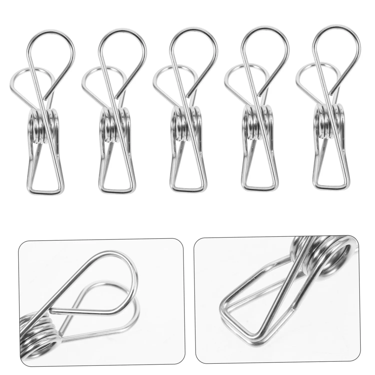 Angoily Clip Foto Acciaio Inox 10 Pezzi Argento