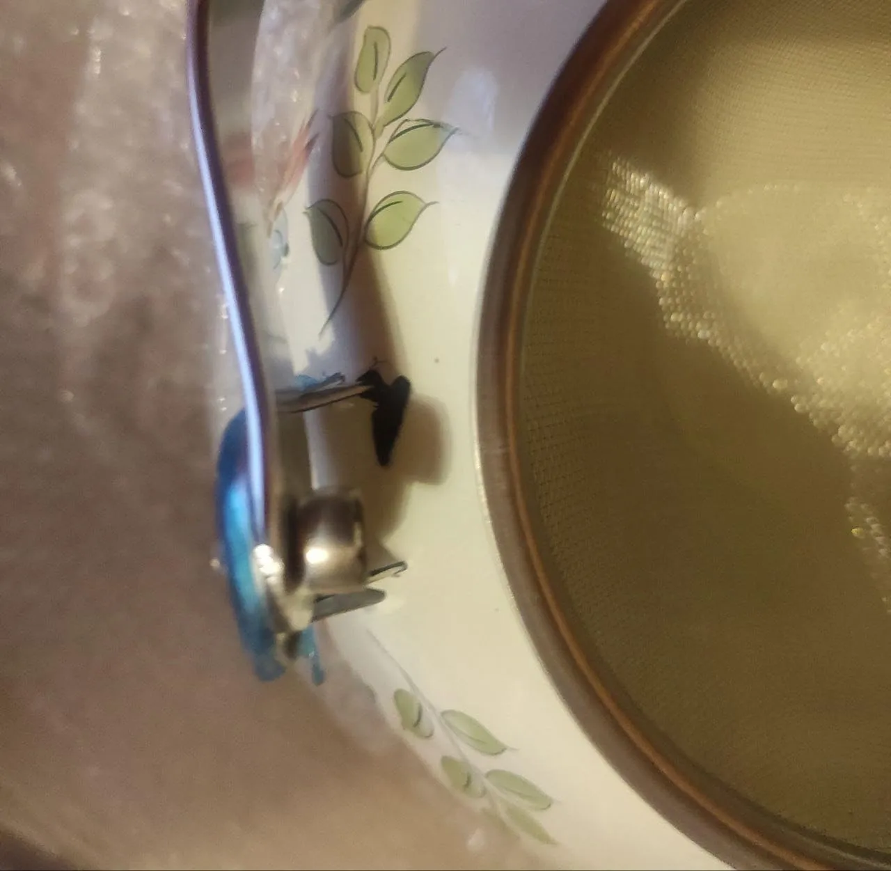 Angoily Teiera Smaltata con Infusore 2 Litri Floreale