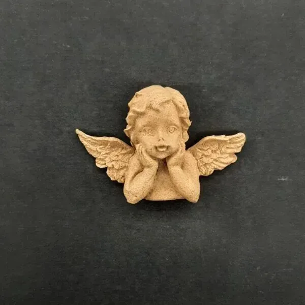 Decofoam 1476 intaglio angelo legno 5x3 cm naturale