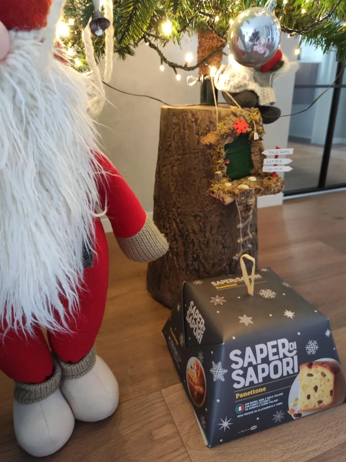 Giodicart Base Tronco albero di Natale in resina effetto legno