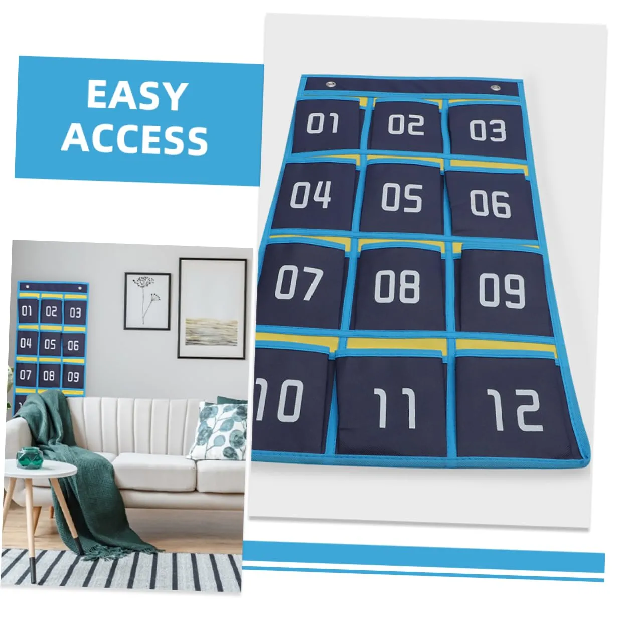 Angoily Organizer da parete portacellulari 2 pezzi blu
