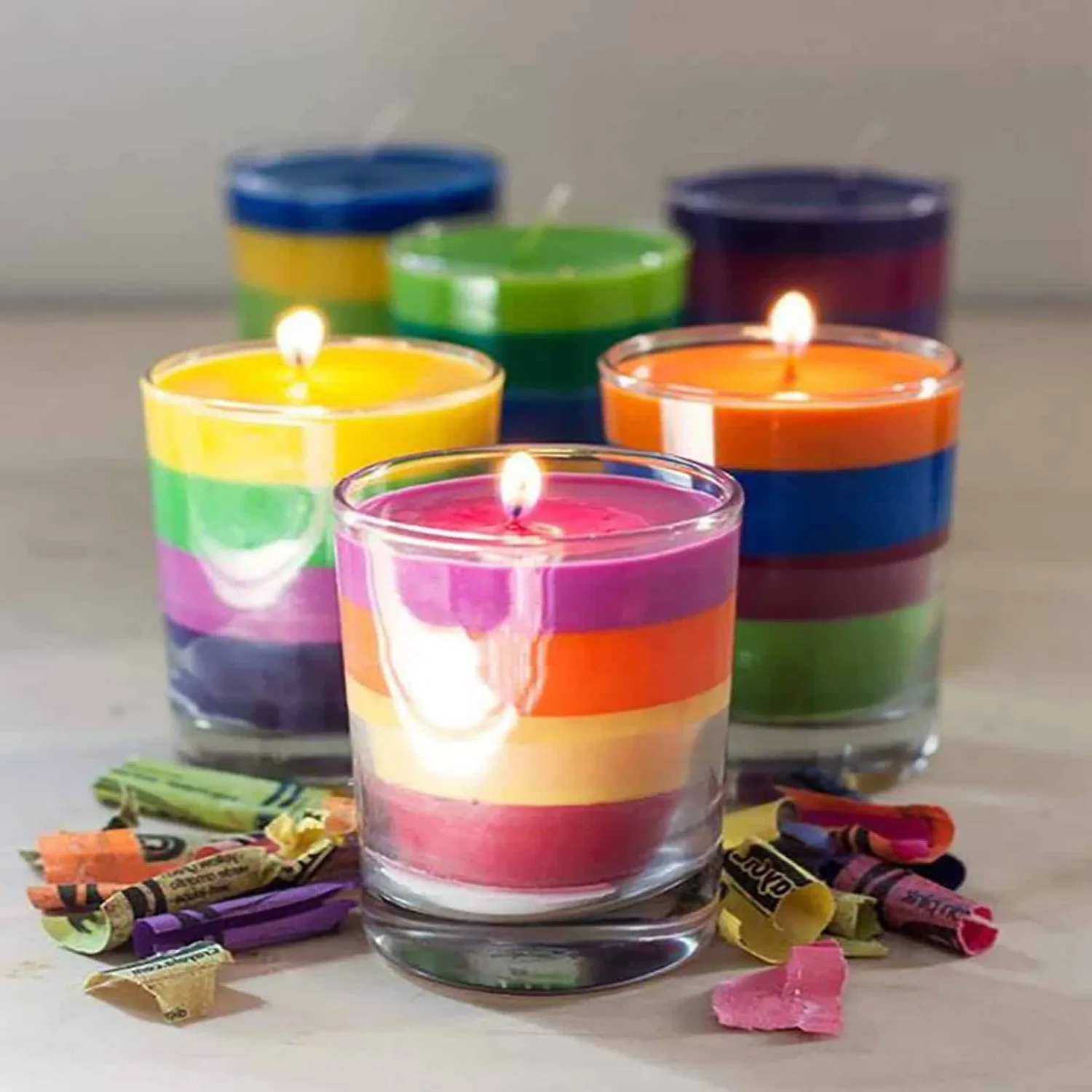 Kit candele artigianali cera soia 500 g con bicchieri