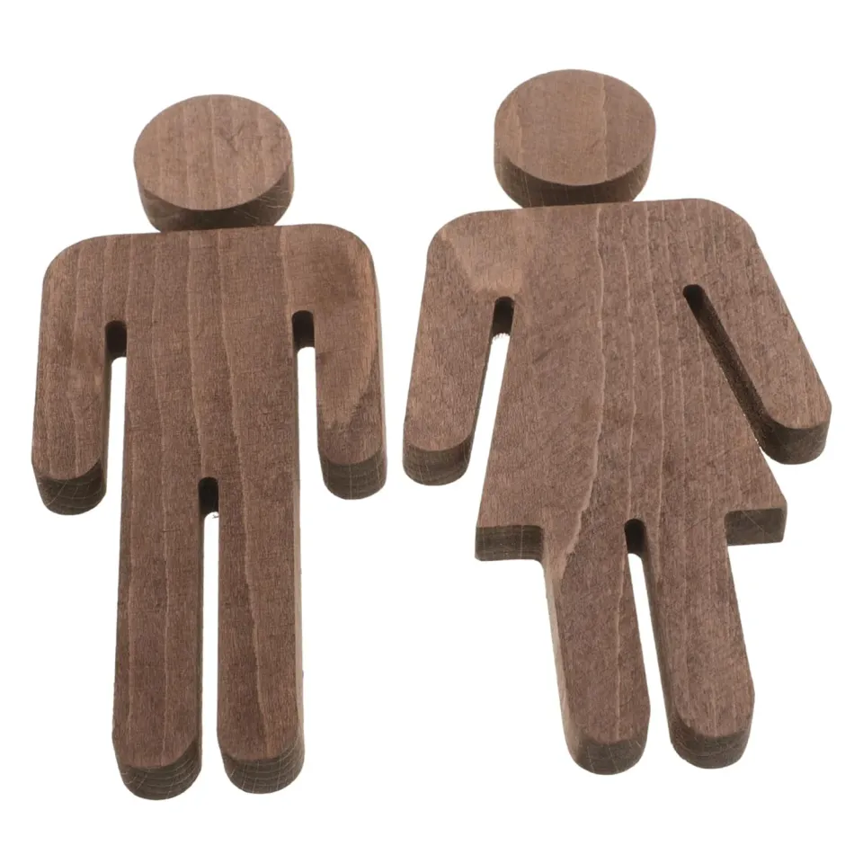 Angoily cartello bagno uomo donna legno 1 paio divertente