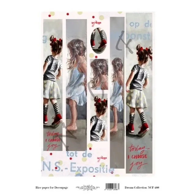 Deco Foam NCF488 carta di riso decoupage floreale