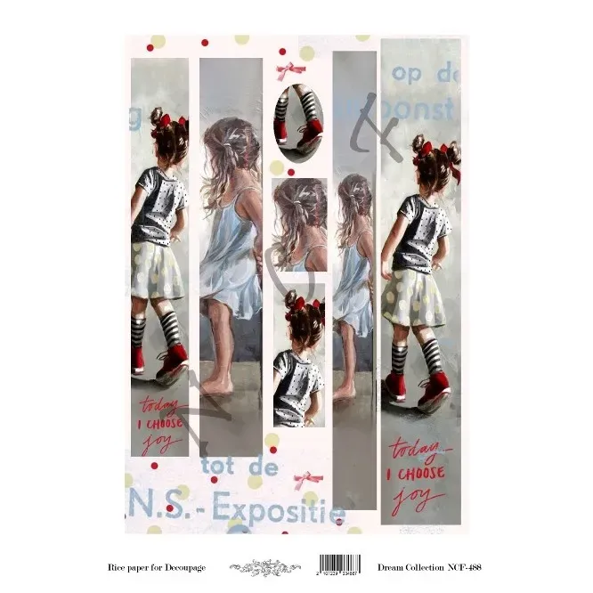 Deco Foam NCF488 carta di riso decoupage floreale
