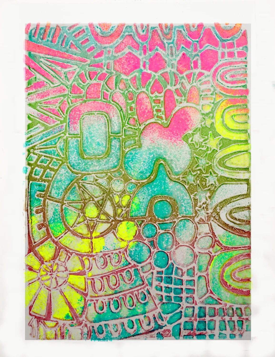 Gelli Arts Wonderland stencil Marsha Valk 13x18 cm dettagli