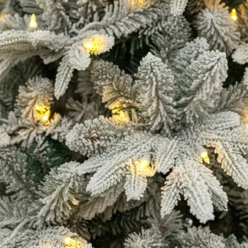GIODICART Fitz Roy Slim albero Natale innevato 210 cm LED