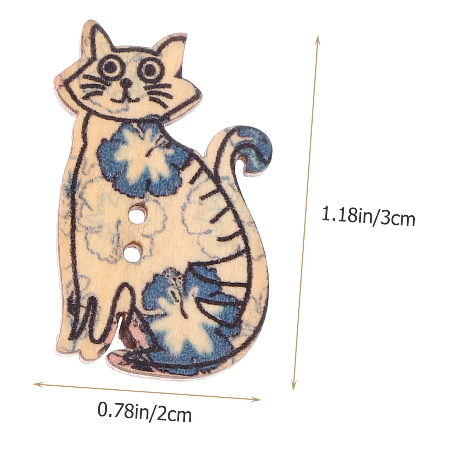 Angoily Bottoni in Legno a Gatto 50 Pezzi per Cucito