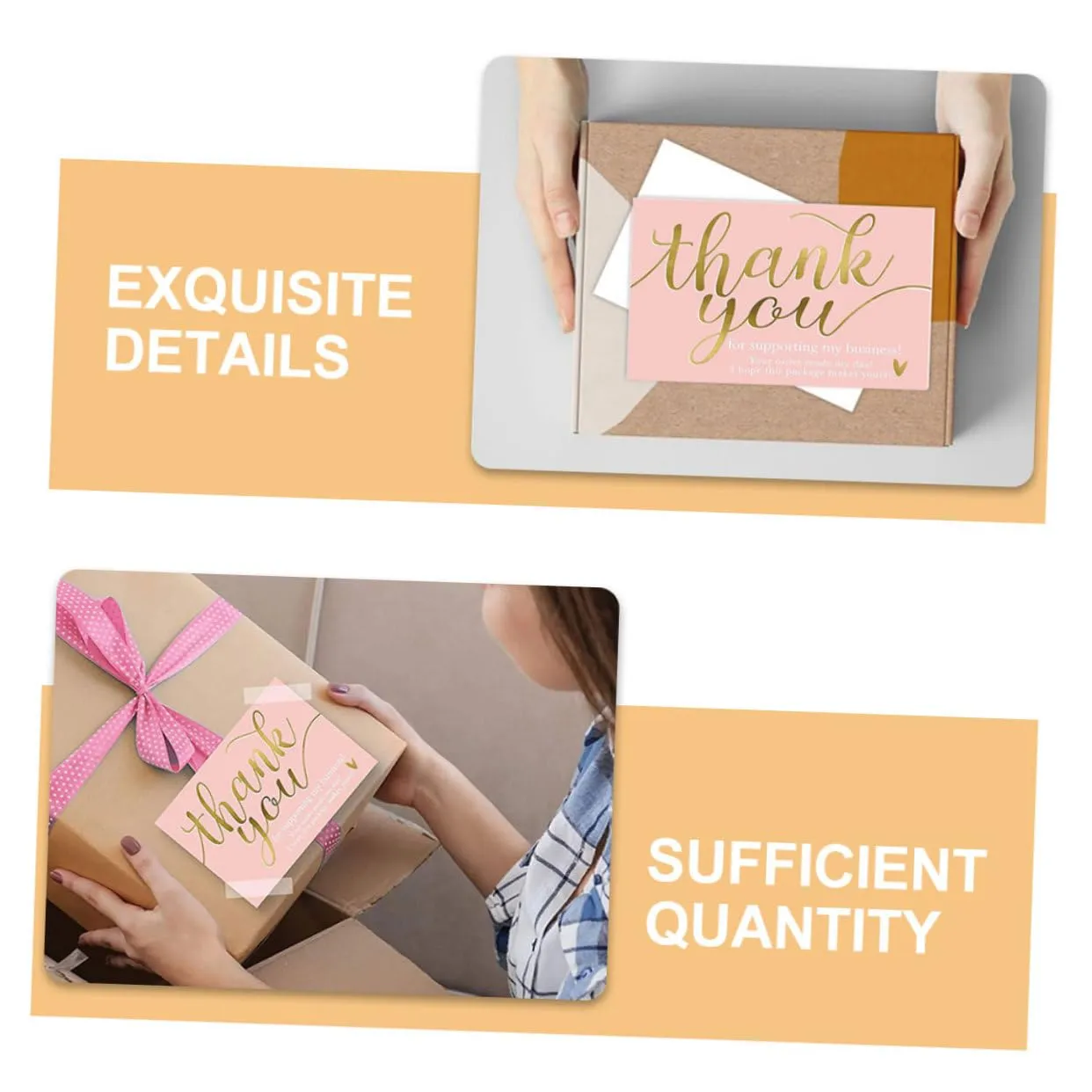 Angoily Biglietti Ringraziamento Rosa 50 Pezzi Carta Patinata