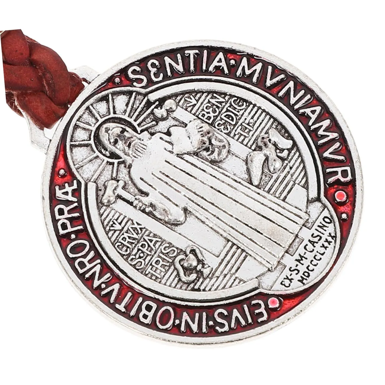 Angoily portachiavi metallo San Benedetto 2 pezzi rosso retrò