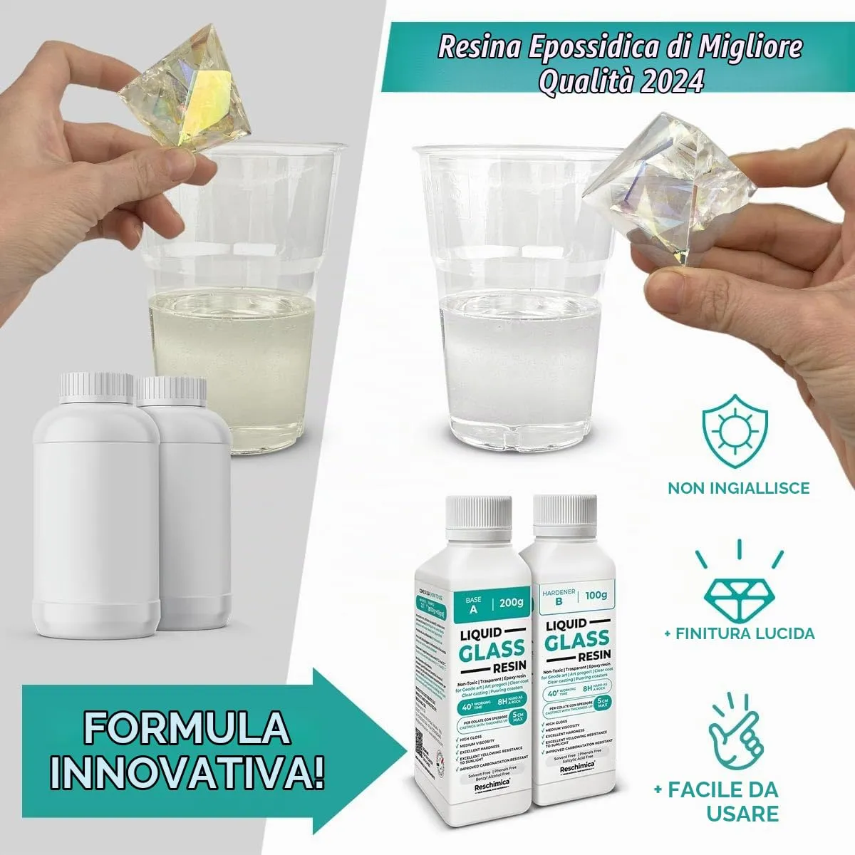 Reschimica Liquid Glass resina epossidica 750 g