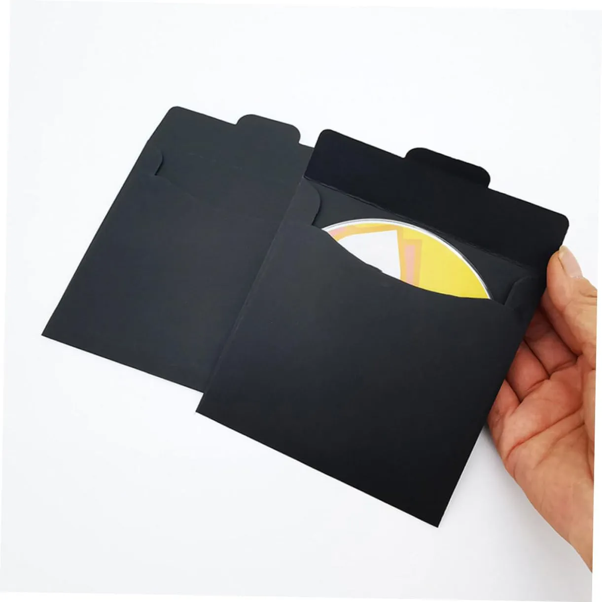 Angoily buste per CD nere 100 pezzi in carta resistente