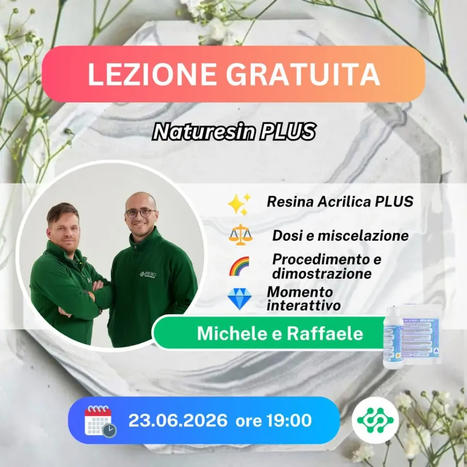 Naturesin Plus Lezione Gratuita corso resina minerale online