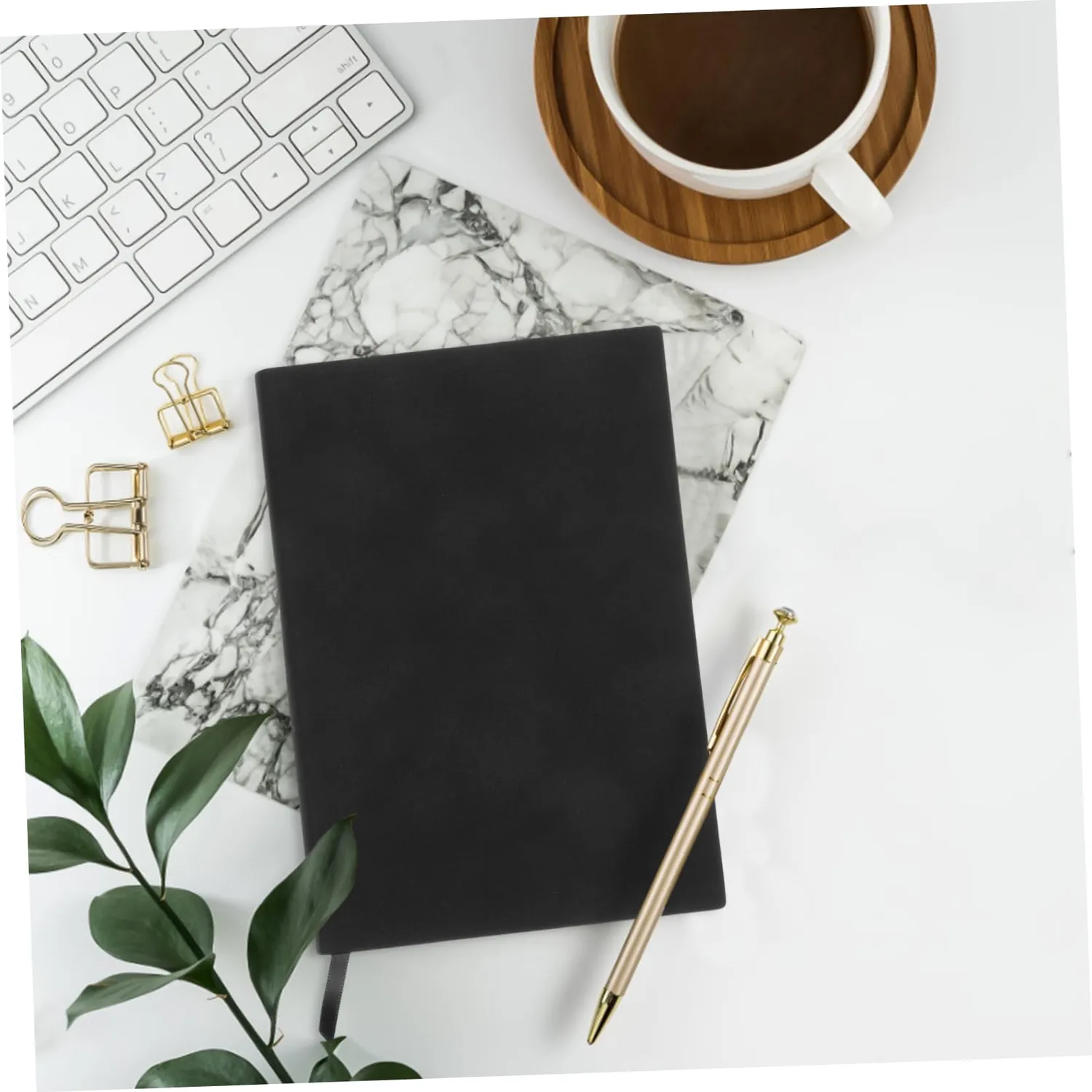 Angoily Quaderno Vintage A5 Nero Pagine Bianche Spesse