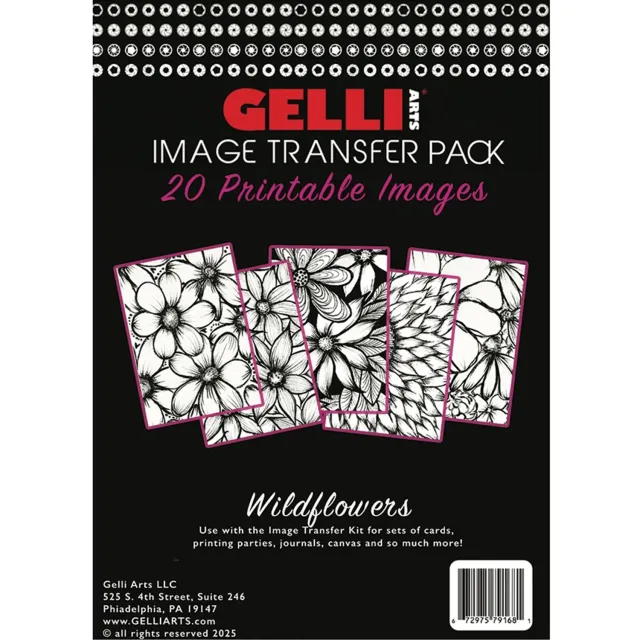Gelli Arts Wildflowers image transfer 20 fogli 13x18 cm laser