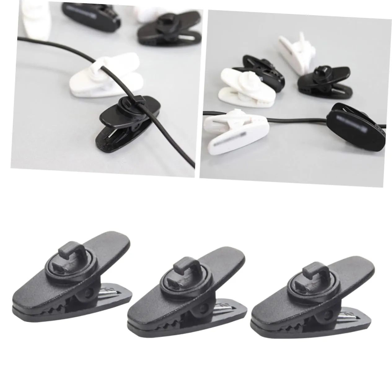 Angoily clip rotante cuffie plastica nera 5 pezzi