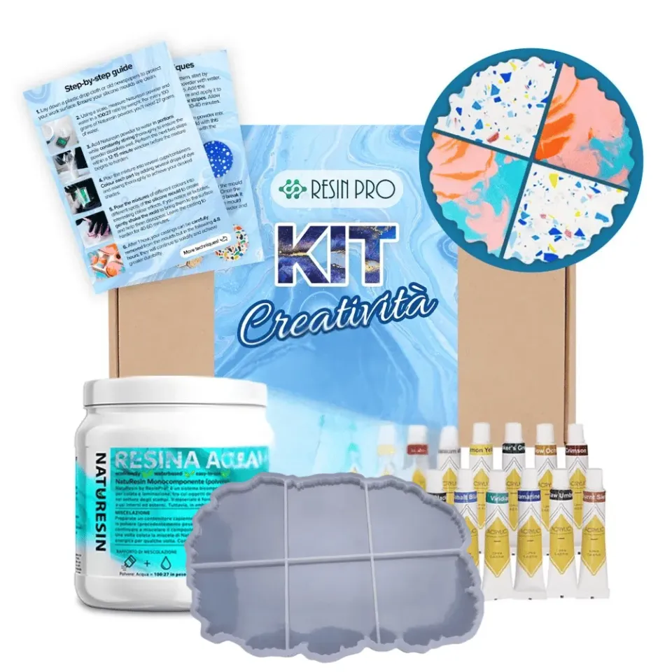 Naturesin Kit Sottobicchieri Terrazzo resina minerale 500g completo