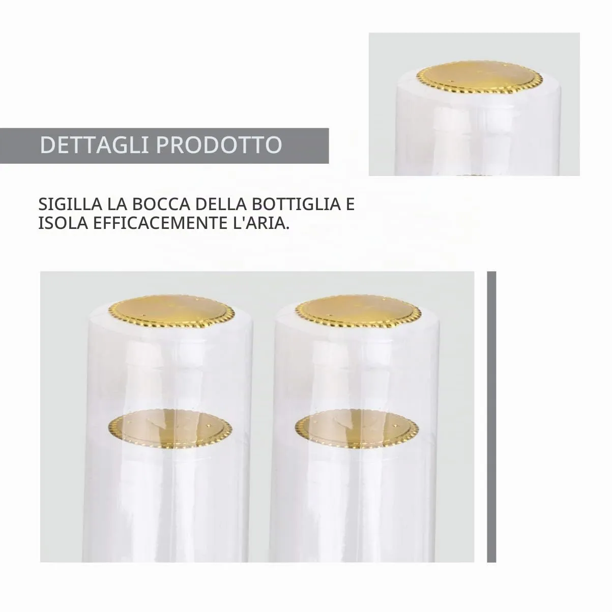 Angoily Capsule Termoretraibili Vino 30 mm 100 Pezzi Trasparenti