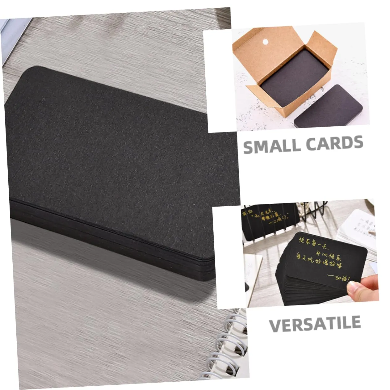 Angoily mini card indice nere 100 pezzi in carta per studio