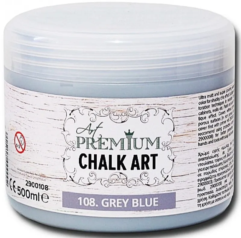 Art Premium Chalk Art 108 pittura gesso grey blue 500 ml