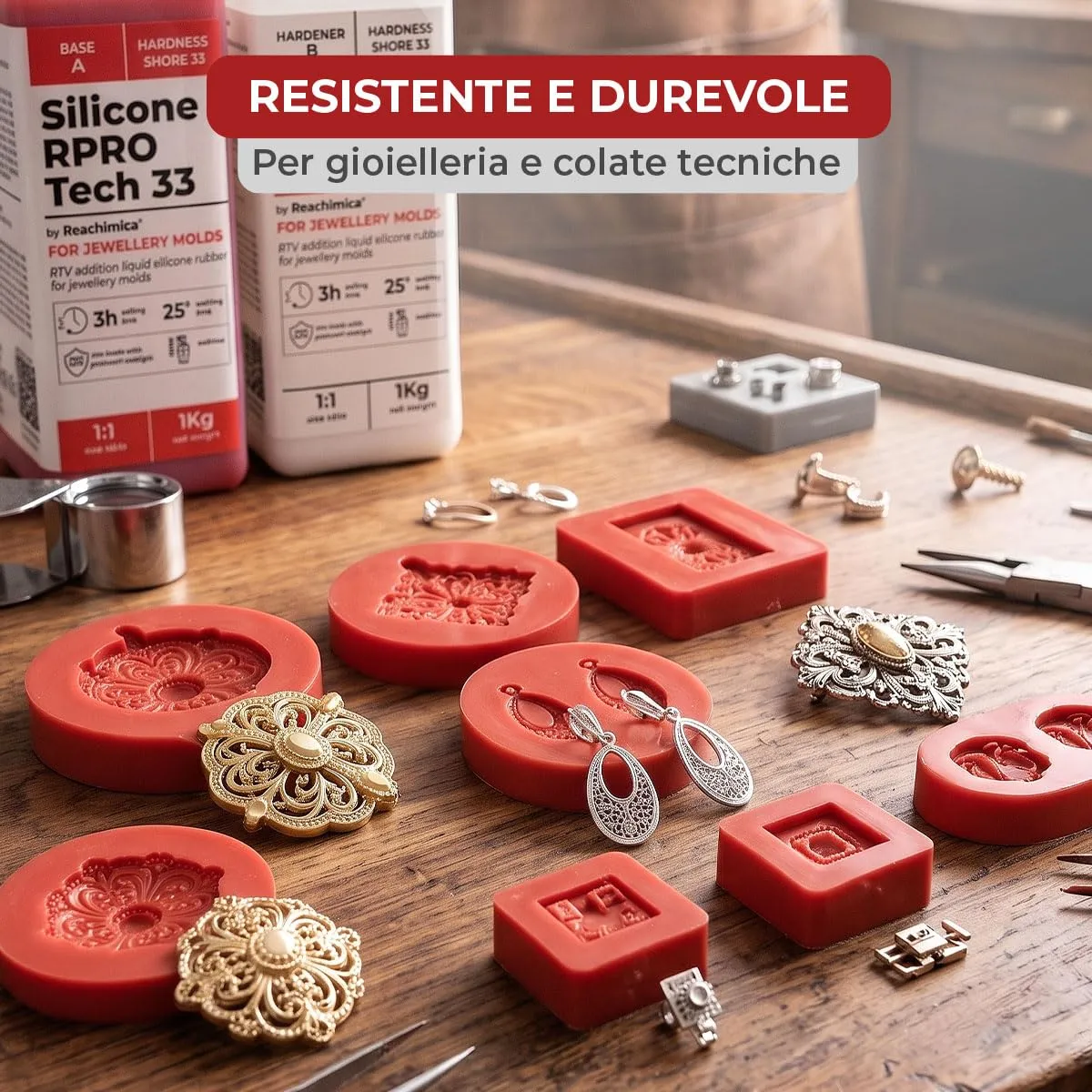 Reschimica R Pro Tech 33 Gomma Siliconica Stampi 500 g 350°C