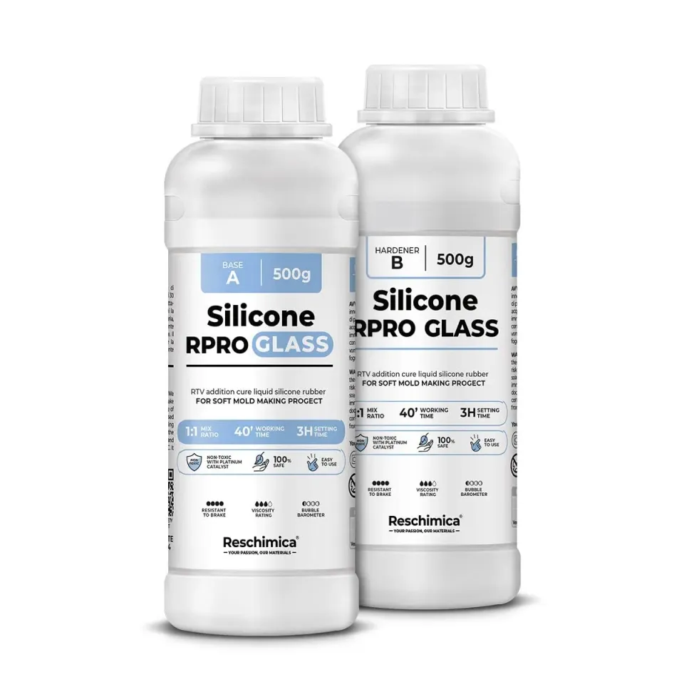 Reschimica R Pro Glass gomma siliconica traslucida 1 kg 12 Shore
