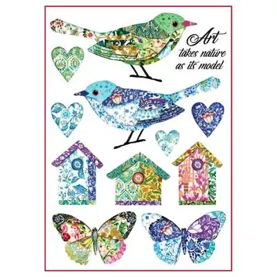 Deco Foam Uccelli carta riso A4 decoupage leggera